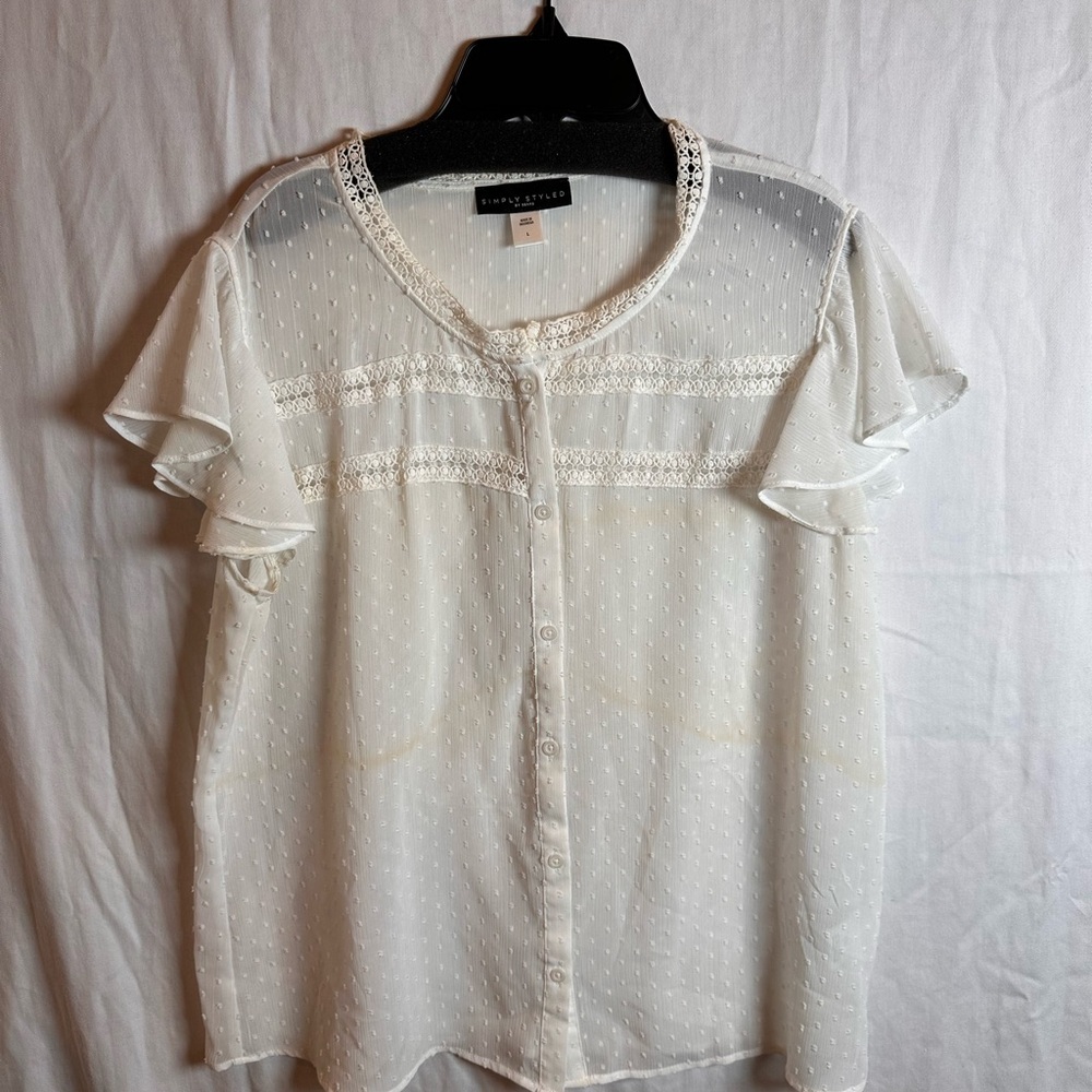 Simply Styled By Sears Sheer white Blouse
